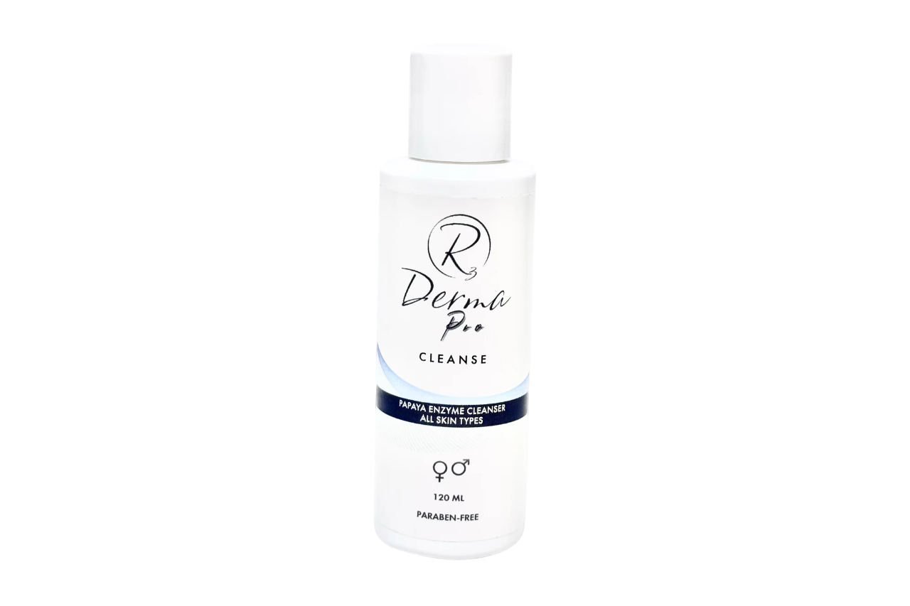 Bottle of 'R3 Derma Pro Cleanse'